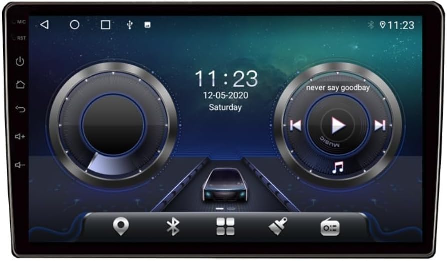 NK-A10 2GB+32GB Android Car Stereo – Wireless CarPlay, QLED Touchscreen, Wi-Fi, Hi-Fi Sound, FM Radio, 2GB RAM + 32GB Storage